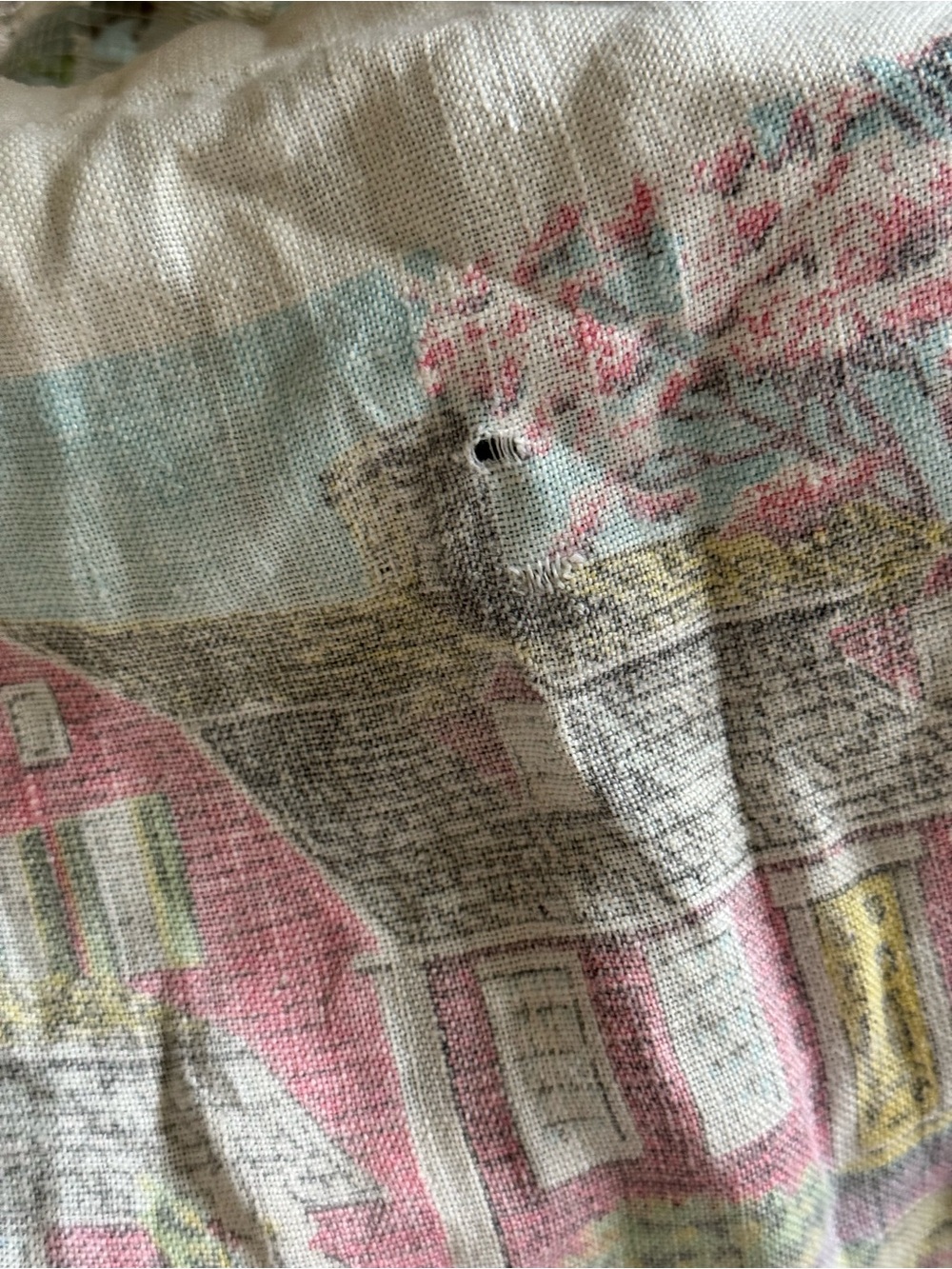 Vintage Pink and Green Floral Calendar Tea Towel - Picture 7 of 7
